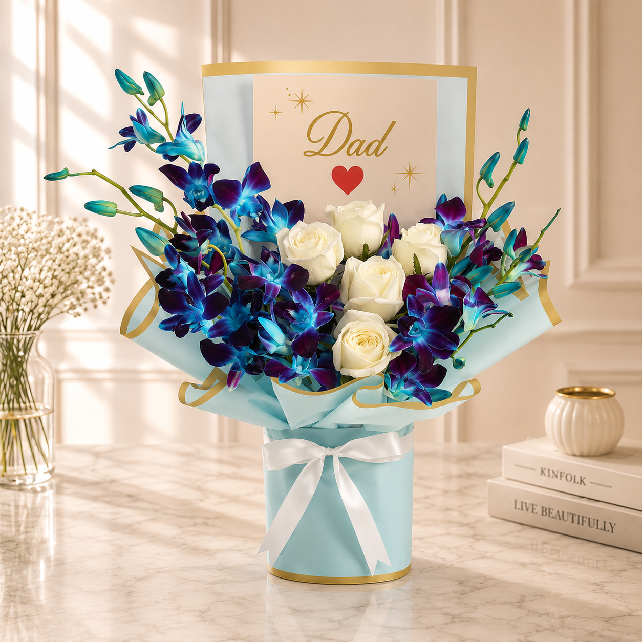 Love Dad Orchid & Rose Arrangement