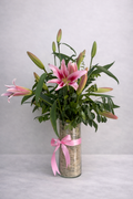 Timeless Pink Lilies in Glass Vase