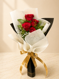 Red Rose Bouquet with Lush Green Accents